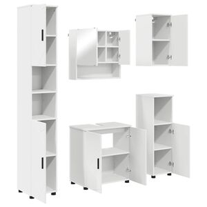 vidaXL Badezimmerm&ouml;bel-Set 5 stk. Wei&szlig; 61 x 35 x 64 cm