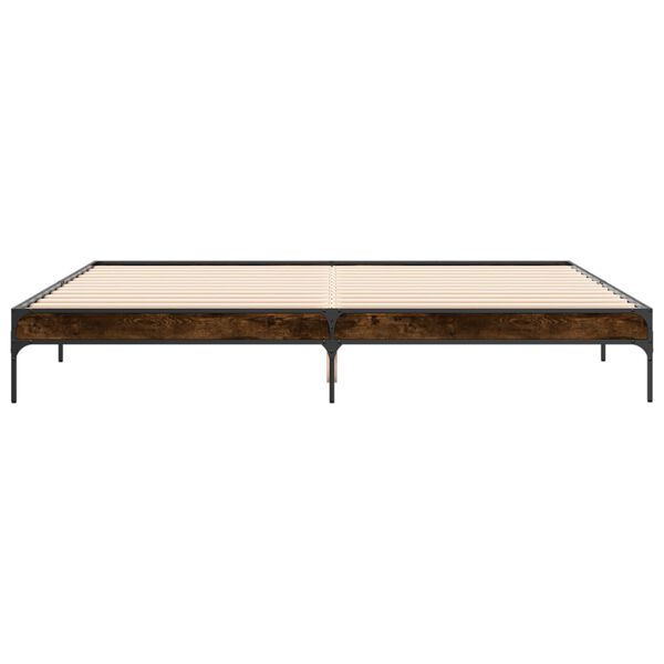 vidaXL Bettgestell R&auml;uchereiche 200x200 cm Holzwerkstoff und Metall