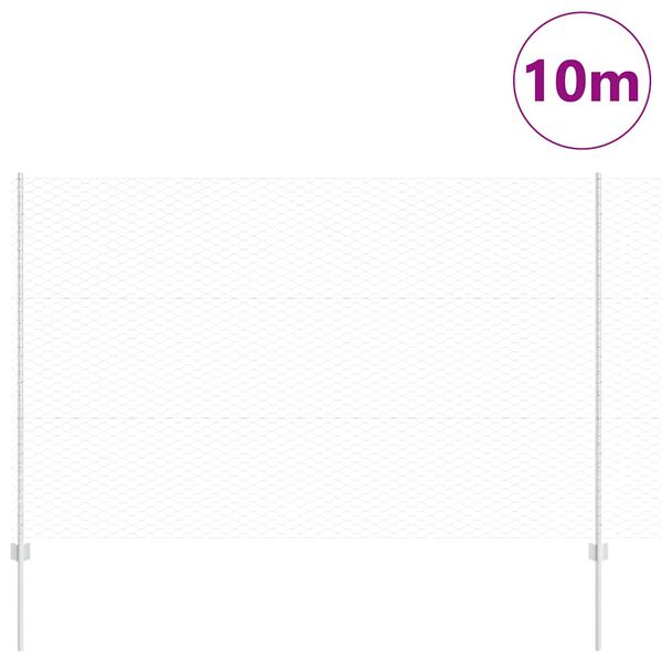 vidaXL Zaun mit Pfosten Silber 1,5 x 10 m Stahl