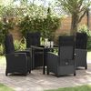 vidaXL Garten Essgruppe mit Kissen 5 pcs Schwarz Poly-Rattan