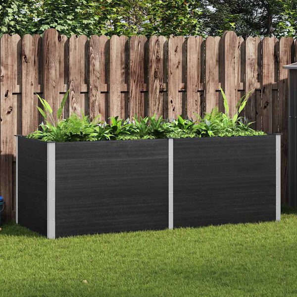 vidaXL Garten-Hochbeet 250 x 100 x 91 cm WPC Grau