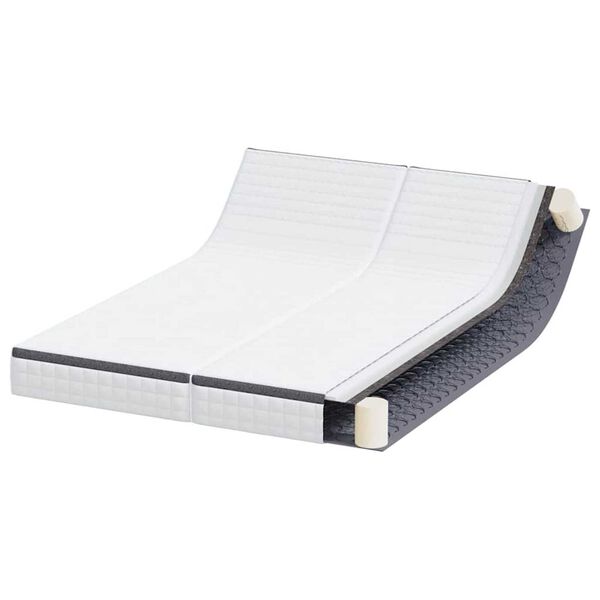 vidaXL Matratze 2 pcs Wei&szlig; und Grau 80 x 200 cm Bonell Feder