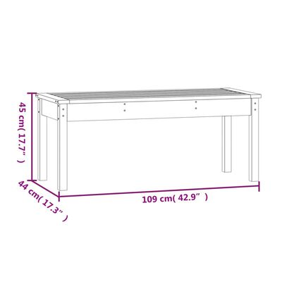 vidaXL Gartenbank 109x44x45 cm Massivholz Douglasie