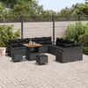 vidaXL Garten-Sofa-Set mit Kissen 13 pcs Schwarz Poly Rattan