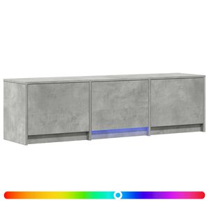 vidaXL Fernsehschrank mit LED 140x34x40 cm Betongrau Holzwerkstoff