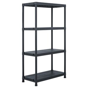 vidaXL Lagerregal Schwarz 100 kg 60 x 30 x 138 cm Kunststoff