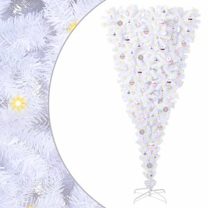 vidaXL K&uuml;nstlicher Weihnachtsbaum Wei&szlig; 210 cm PVC und Stahl