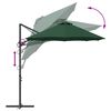 vidaXL Sonnenschirm Gr&uuml;n 372 x 198 x 243 cm Polyester und Aluminium