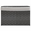 vidaXL W&auml;schekorb mit Deckel Grau 55,5x35x34 cm Poly Rattan