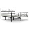 vidaXL Bettgestell mit Kopf- und Fu&szlig;teil Metall Schwarz 120x200 cm