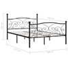 vidaXL Bettgestell mit Lattenrost Schwarz Metall 160 &times; 200 cm