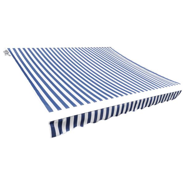 vidaXL Markisenbespannung Canvas Blau & Wei&szlig; 500x300 cm