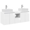 vidaXL Badezimmerschrank-Set 3 stk. Hochglanz Wei&szlig; 49,5 x 41 x 62,5 cm