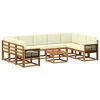 vidaXL Outdoor-Sofagarnitur 10 stk. Natur und Creme