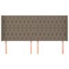 vidaXL Kopfteil mit Ohren Taupe 183x16x118/128 cm Stoff