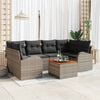 vidaXL Garten-Sofa-Set 7 pcs Grau Poly Rattan