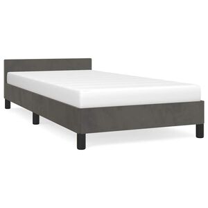 vidaXL Bettgestell ohne Matratze Dunkelgrau 90x200 cm Samt