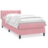 vidaXL Boxspringbett mit Matratze Rosa 80x210 cm Samt