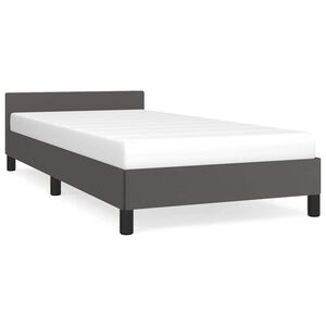 vidaXL Bettgestell mit Kopfteil ohne Matratze Grau 80x200 cm