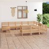 vidaXL 11-tlg. Garten-Lounge-Set Massivholz Kiefer
