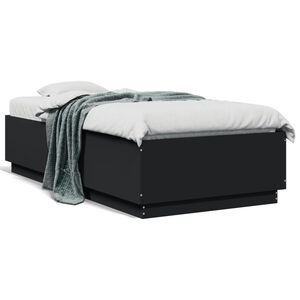 vidaXL Bettgestell Schwarz 90x190 cm Holzwerkstoff