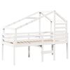 vidaXL Hochbett mit Dach Wei&szlig; 90x200 cm Massivholz Kiefer