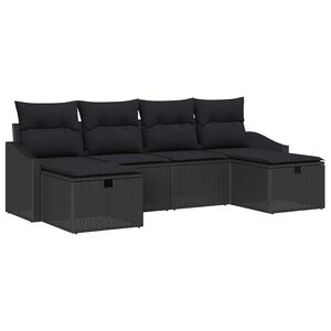 vidaXL Gartensofa-set mit Kissen mit Speicher 6 pcs Poly-Rattan