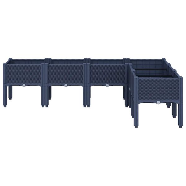 vidaXL Pflanzkasten mit Beinen Blaugrau 160x120x42 cm PP