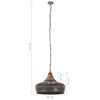 vidaXL H&auml;ngelampe Industrie-Stil Grau Eisen & Massivholz 35 cm E27