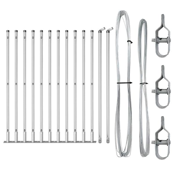 vidaXL Zaunpfosten 13 pcs Silber Stahl
