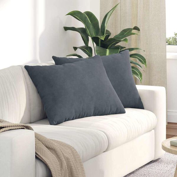 vidaXL Sofakissen 2 St&uuml;ck Dunkelgrau 70 x 50 cm Cordstoff