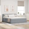 vidaXL Bett mit Stauraum und LED mit LED Hellgrau 180 x 200 cm Stoff