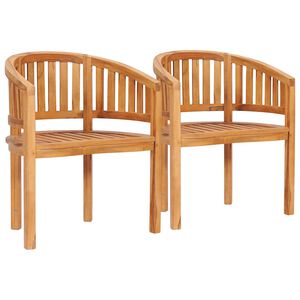 vidaXL Bananenst&uuml;hle 2 Stk. Massivholz Teak