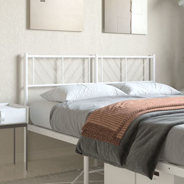 vidaXL Kopfteil Metall Wei&szlig; 140 cm