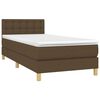 vidaXL Boxspringbett mit Matratze & LED Dunkelbraun 90x190 cm Stoff