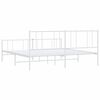vidaXL Bettgestell mit Kopf- und Fu&szlig;teil Metall Wei&szlig; 193x203 cm