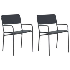 vidaXL Gartenst&uuml;hle 2 stk. Anthrazit Stahl