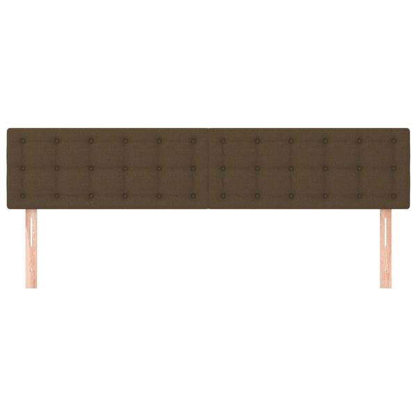 vidaXL Kopfteile 2 Stk. Dunkelbraun 90x5x78/88 cm Stoff