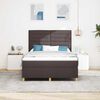 vidaXL LED Boxspringbett mit Matratze Dunkelbraun 160 x 200 cm Stoff