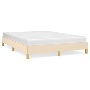 vidaXL Bettgestell ohne Matratze Creme 160x200 cm Stoff