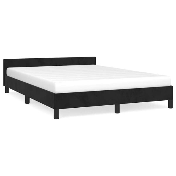 vidaXL Bettgestell ohne Matratze Schwarz 140x200 cm Samt