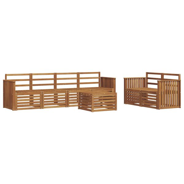 vidaXL Sofagarnituren 7 pcs Natur Massivholz Akazie