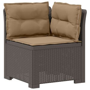vidaXL 1-Sitzer Garten-Sofa mit Kissen Rattan-Look PP Hellgrau