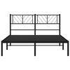 vidaXL Bettgestell mit Kopfteil Metall Schwarz 120x200 cm