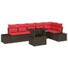 vidaXL Gartensofa-set 7 stk. Braun Poly-Rattan