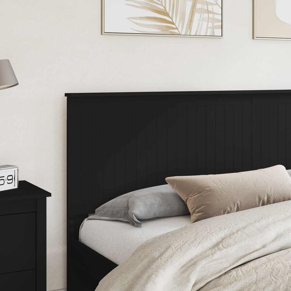 vidaXL Kopfteil mit Kopfteil Schwarz Eichen-Optik 200 cm Holzwerkstoff