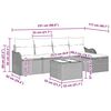 vidaXL Garten-Sofa-Set mit Kissen mit Speicher 6 pcs Grau Poly Rattan