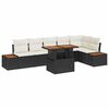 vidaXL Garten Essgruppe mit Kissen 7 pcs Schwarz und Beige