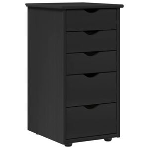 vidaXL Schrank Schwarz 34 x 39 x 61,5 cm Massivholz Kiefer