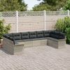 vidaXL Gartensofa-set mit Kissen 10 pcs Hellgrau Poly-Rattan